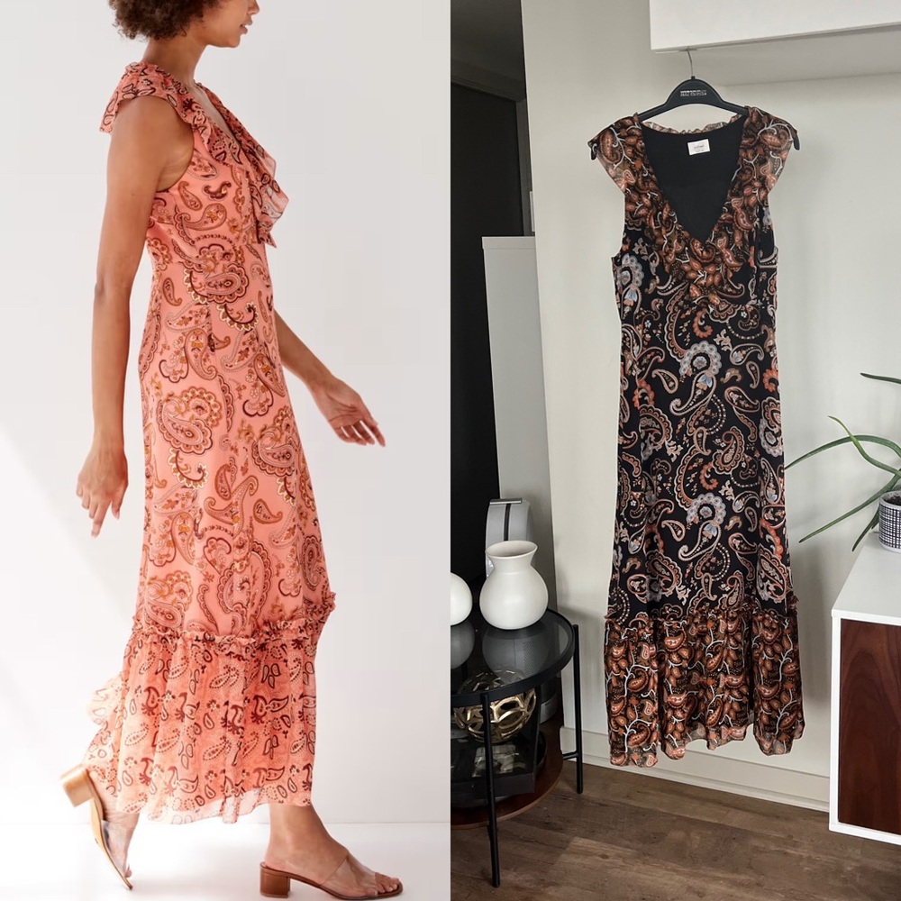 Aritzia Wilfred Naomi long new Paisley Formal Summer Resort Vacation Size 4